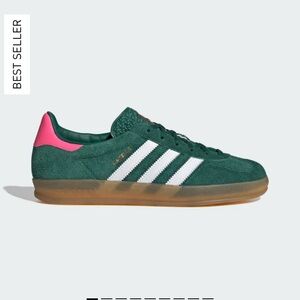 Adidas Gazelle Indoor Collegiate Green Lucid Pink Sneakers sz 7W/M6